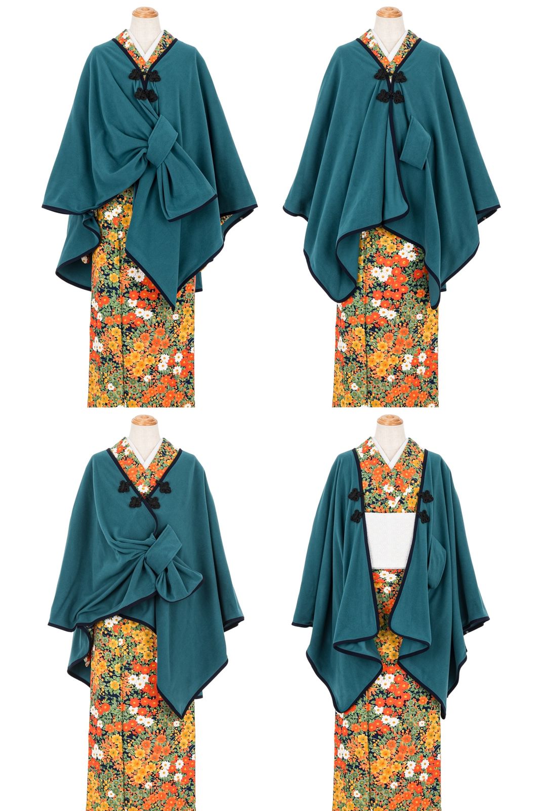 着乃嘉 チャイナボタン付きポンチョ