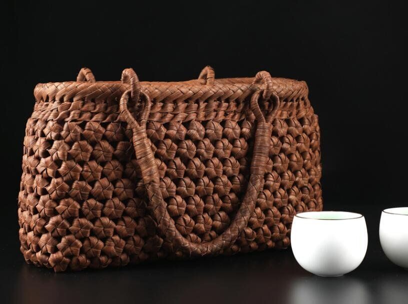 手編み山葡萄籠バッグ バスケット籐かご