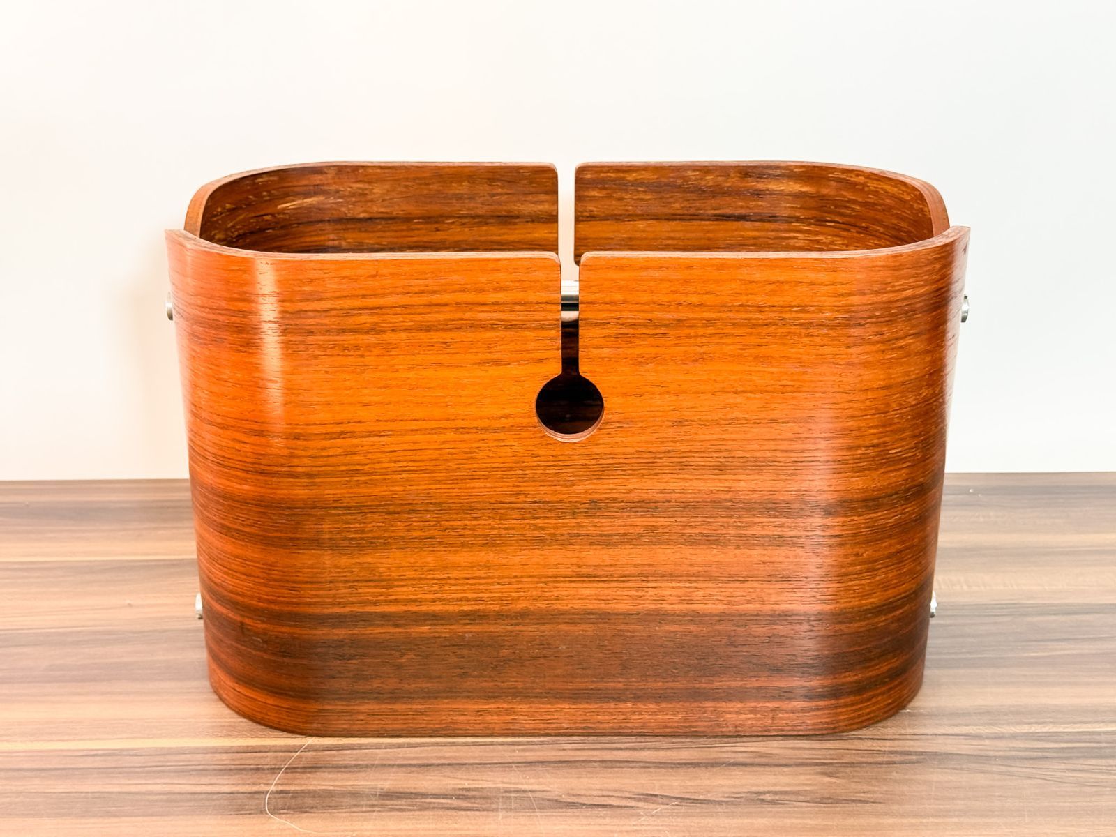 G Craft 木製マガジンラック ヴィンテージ調 チーク材風 曲げ木デザイン