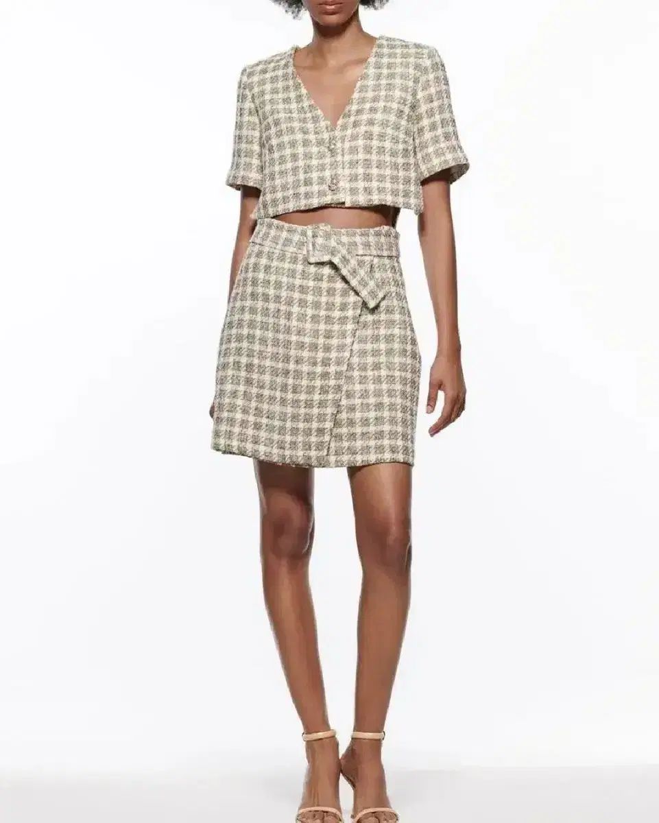 ZARA チェック ツイード セットアップ M