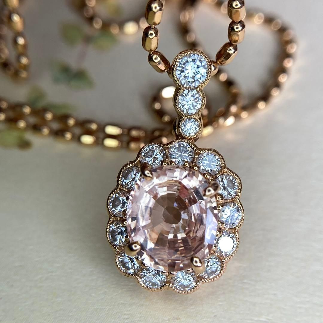 K 18 PG 名工 坂元亜郎先生作 サファイアダイヤペンダント ネックレス