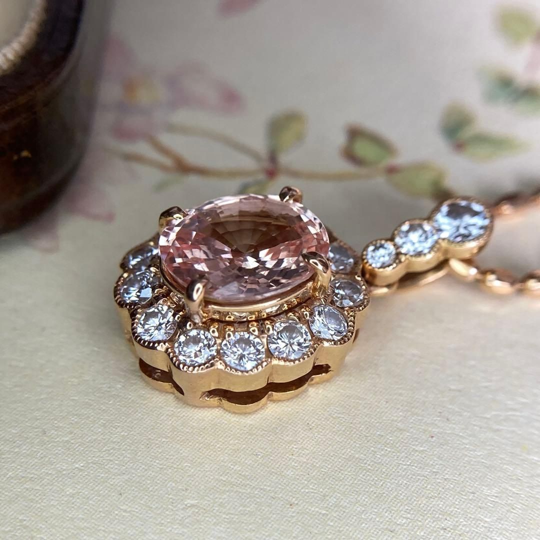 K18PG 名工、坂元亜郎先生作 サファイアダイヤペンダント ネックレス