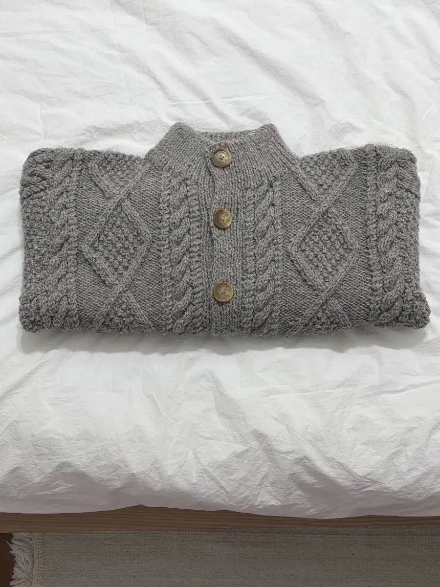  Urbanic 30 インバーRらん ドネガル ケーブル カーディガン グレー 長袖 カーディガン ボレロ アンサンブル