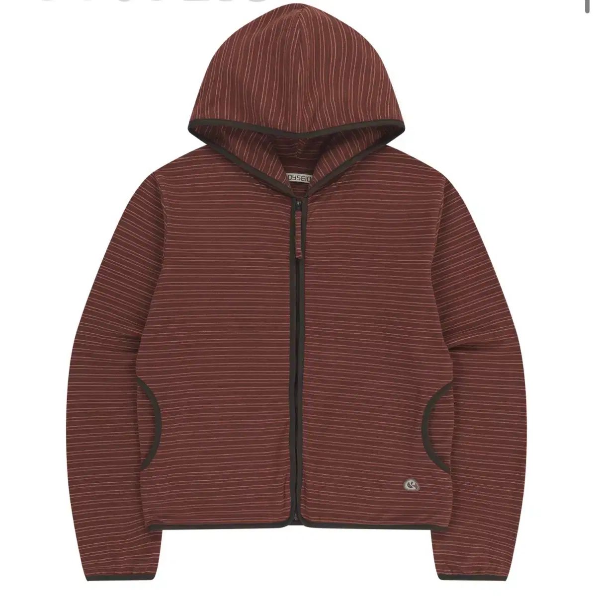 コ イセイオ STRIPE FLEECE HOOD ZIP-UP RED