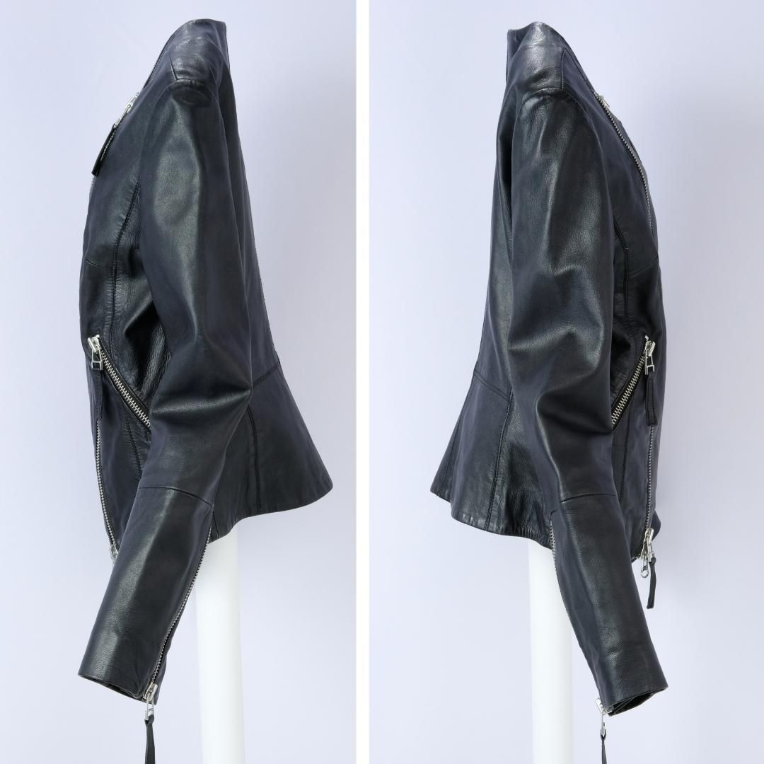 ✨良品✨ALYSI アリジ 上質 ラムレザー ライダース ダブル アウター 黒