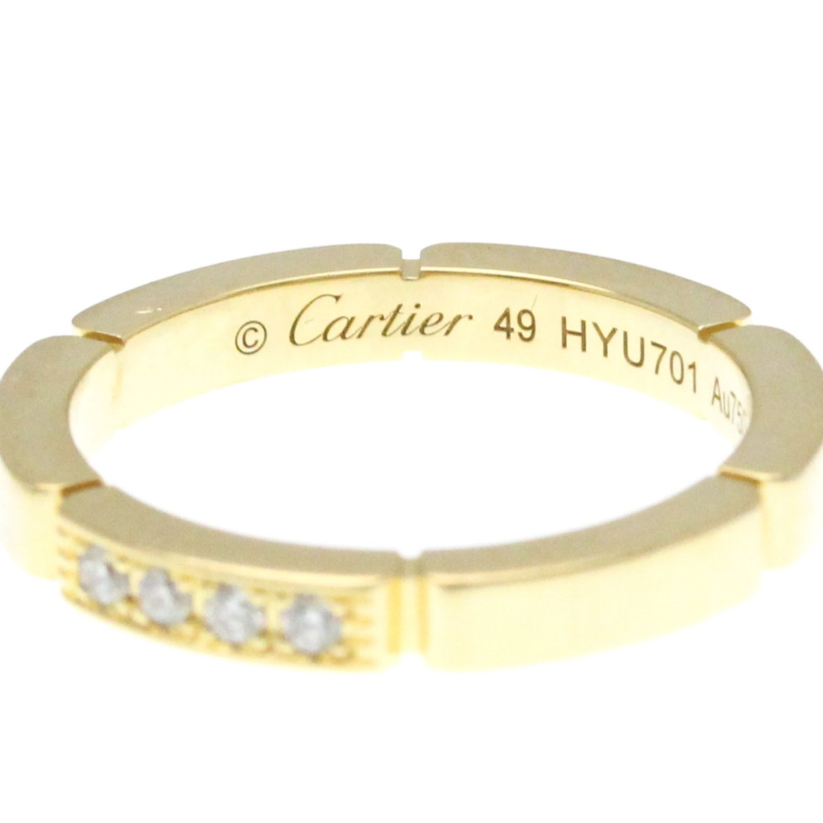 カルティエの、K18イエローゴールドの【マイヨンパンテール】 カルティエ K18YG ダイヤモンド リング マイヨンパンテール 46号