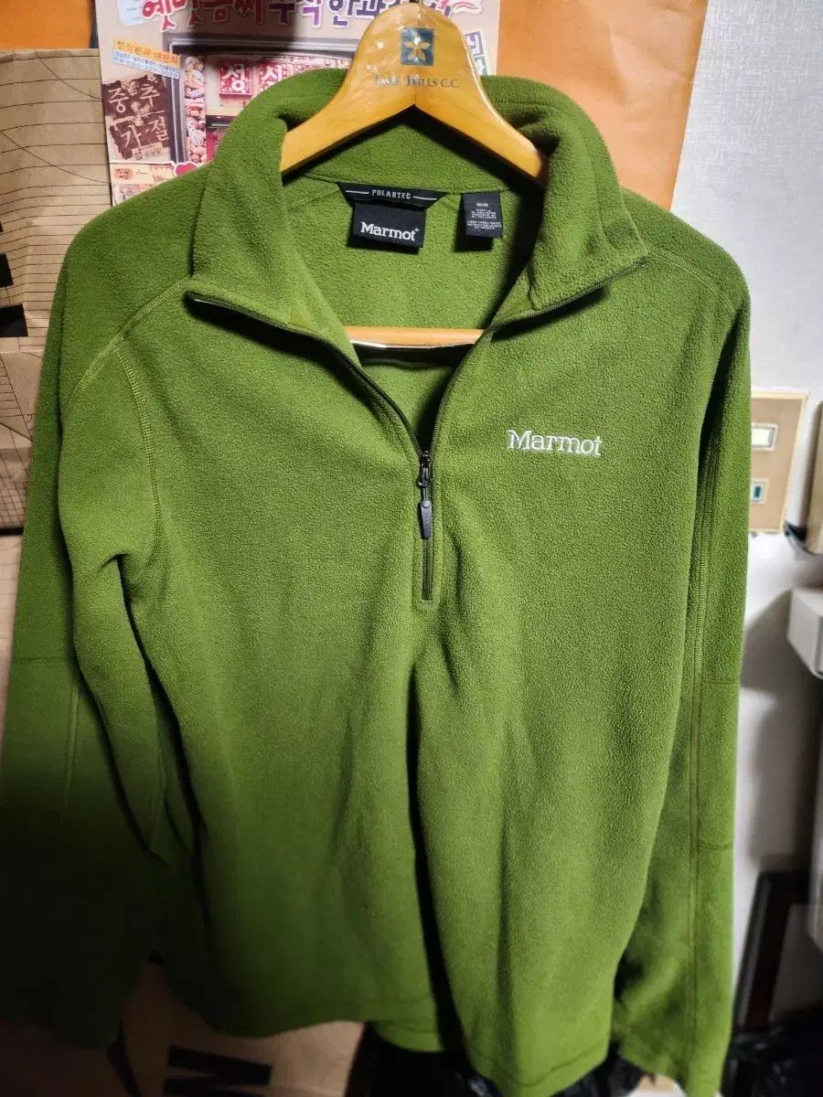 マーモット ポーラテック ハーフジップアップ フリース 緑色 ミディアム 登山 キャンプ