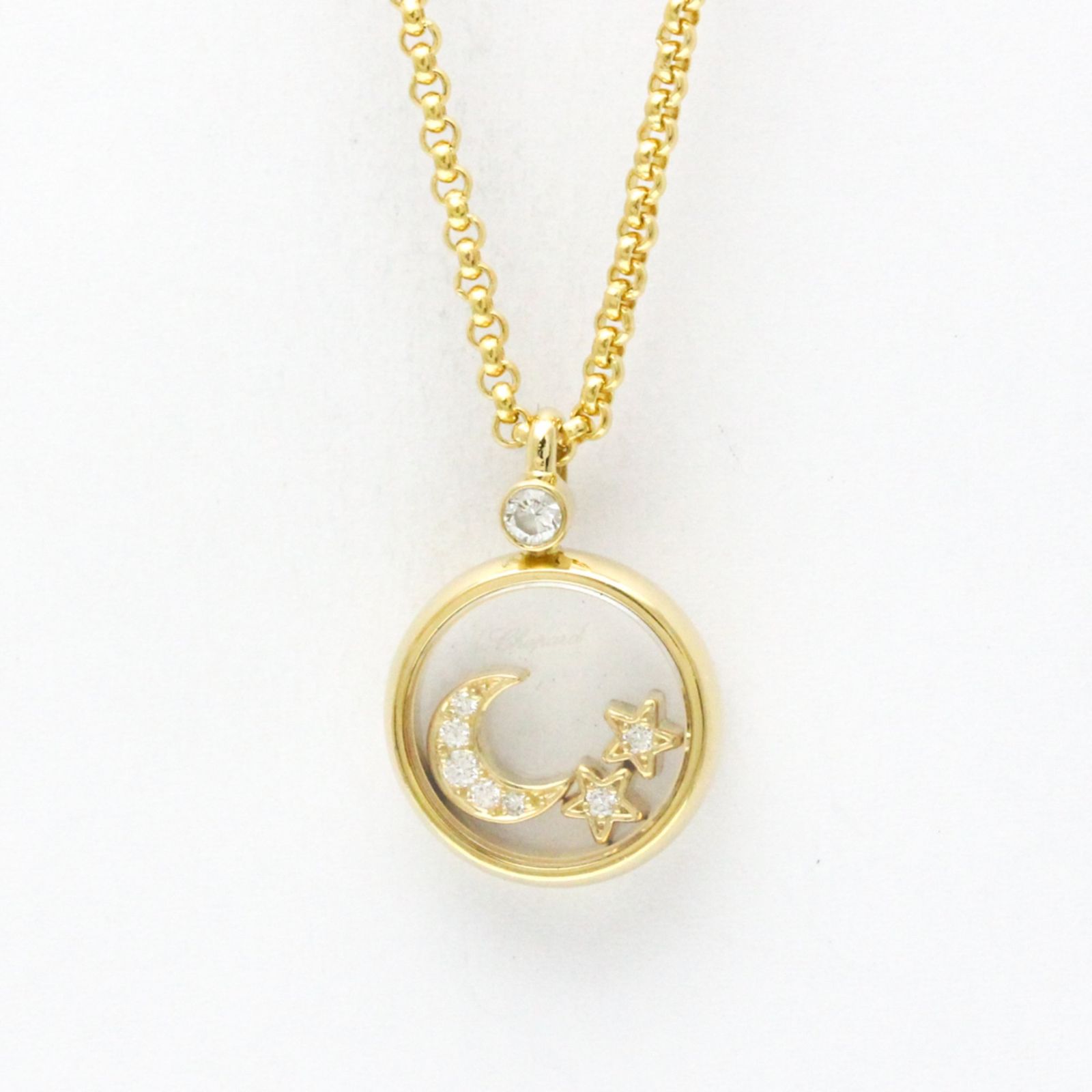ショパール Chopard K18イエローゴールド K18YG ダイヤモンド レディース メンズ ファッション ペンダントネックレス ゴールド ハッピーダイヤモンド ムーンスター ネックレス 79 3929