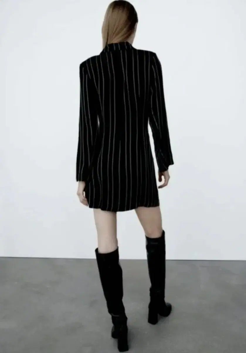  ザラ ピンストライプ ブレーザー ワンピースS 長袖 七分袖 ミニワンピース
