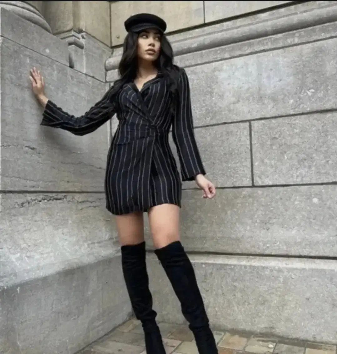 ザラ ピンストライプ ブレーザー ワンピースS