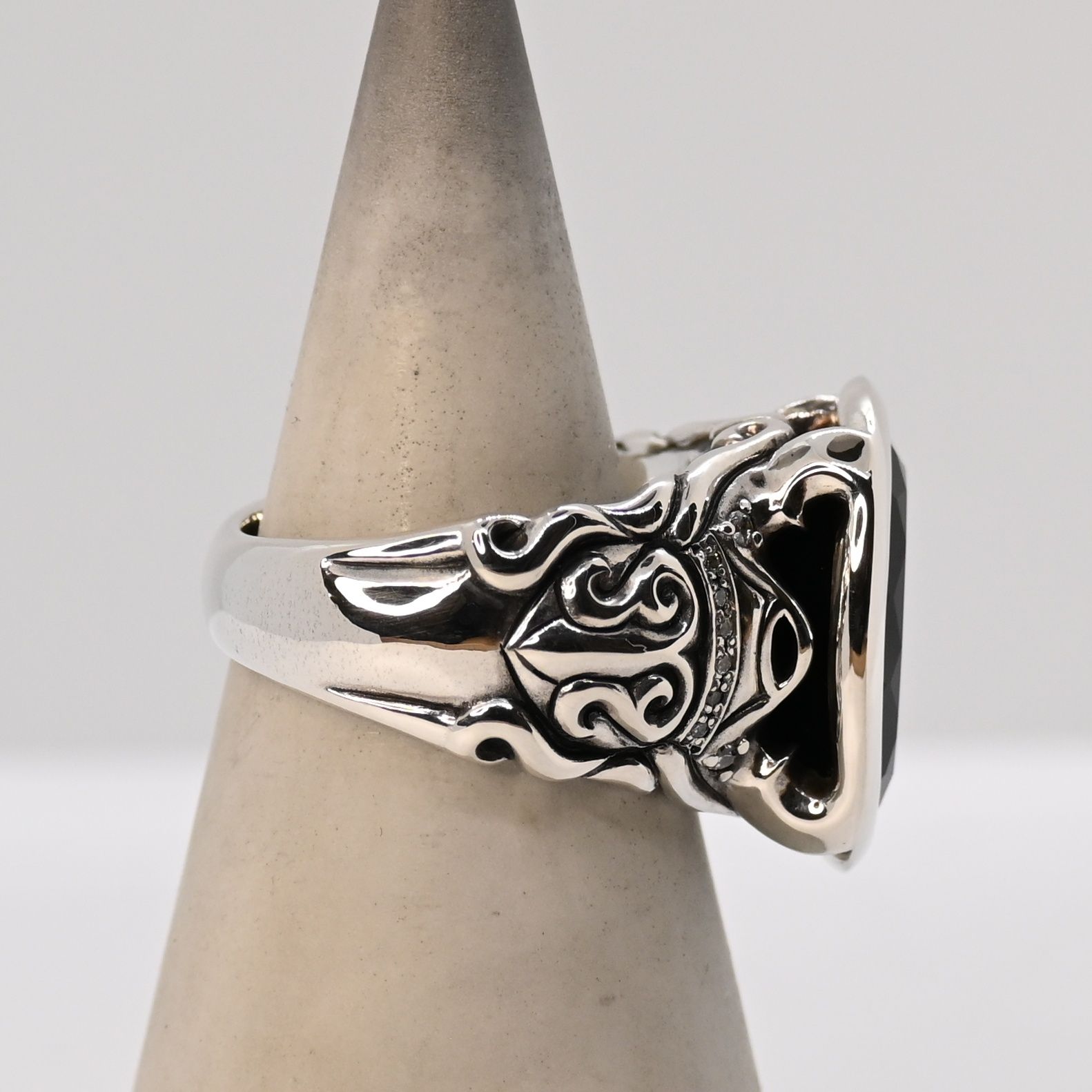 研磨済】 JUSTIN DAVIS オニキス リング 17号 ジャスティンデイビス