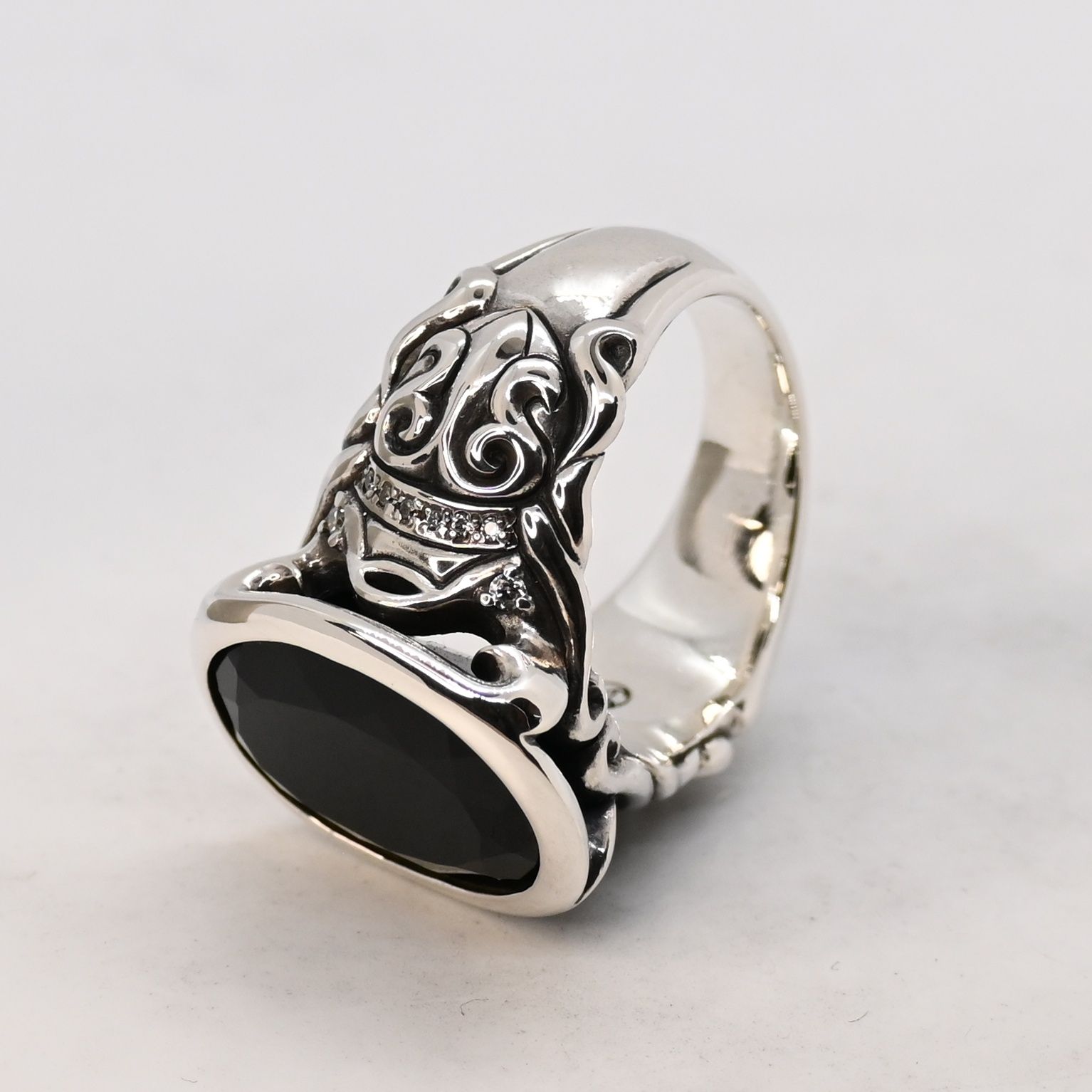 研磨済】 JUSTIN DAVIS オニキス リング 17号 ジャスティンデイビス