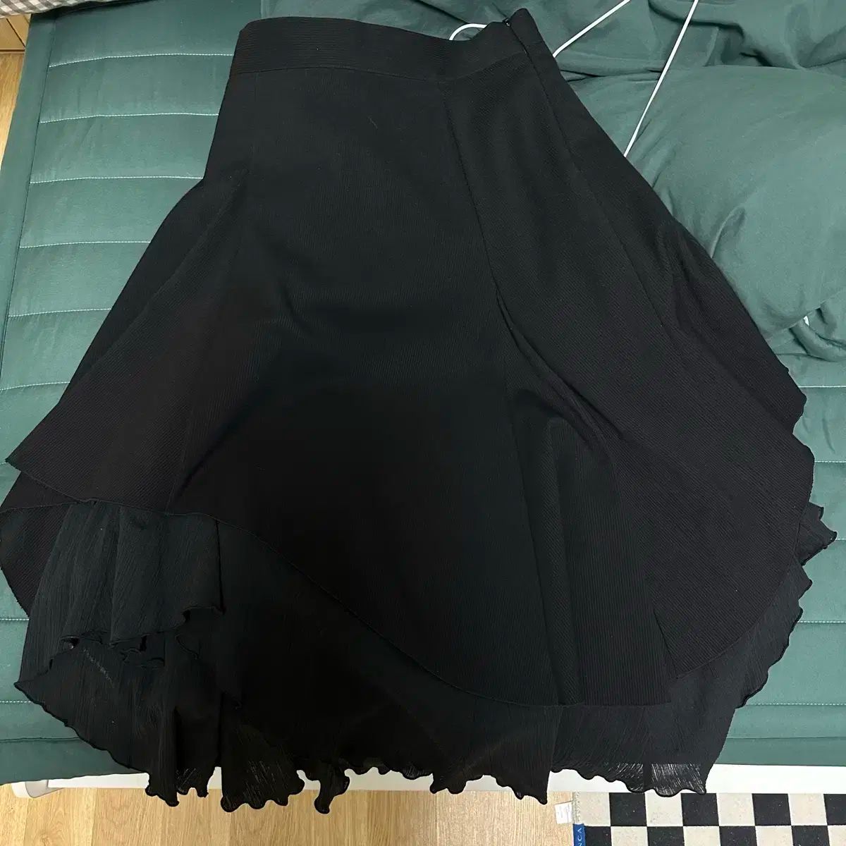 ミセキSEOUL ミセキソウル アシンメトリー レイヤード スカート ブラック サイズ1