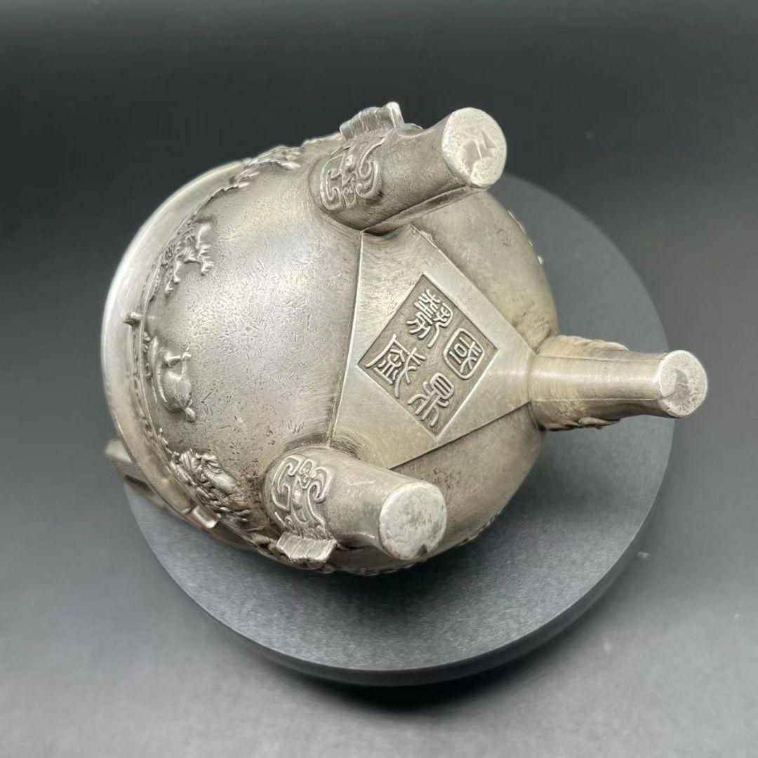 白銅 三足鼎双耳香炉 十二支銅鼎 工芸品 美術品 置物 - メルカリ