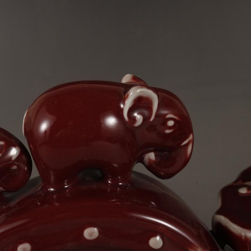 磁器海棠紅釉吉祥如意 置物 鎮宅辟邪 開運風水 招財装飾品 工芸品 美術品 磁器海棠紅釉吉祥如意 置物 鎮宅辟邪 開運風水 招財装飾品 工芸品 美術