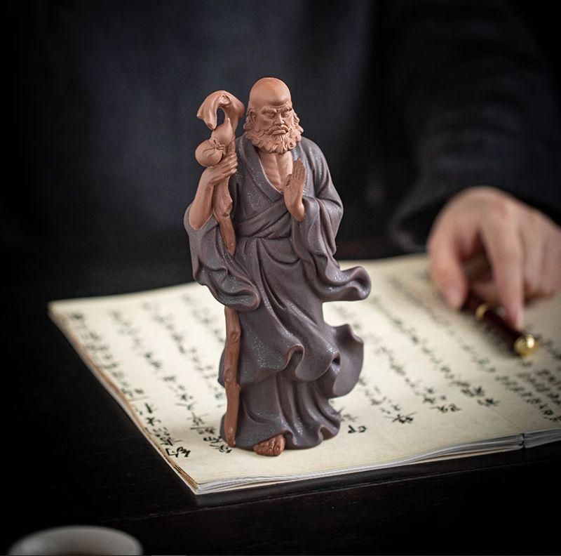 禅意 陶磁 茶道 装飾品 達磨祖師茶寵 茶室茶卓面人 置物 - メルカリ