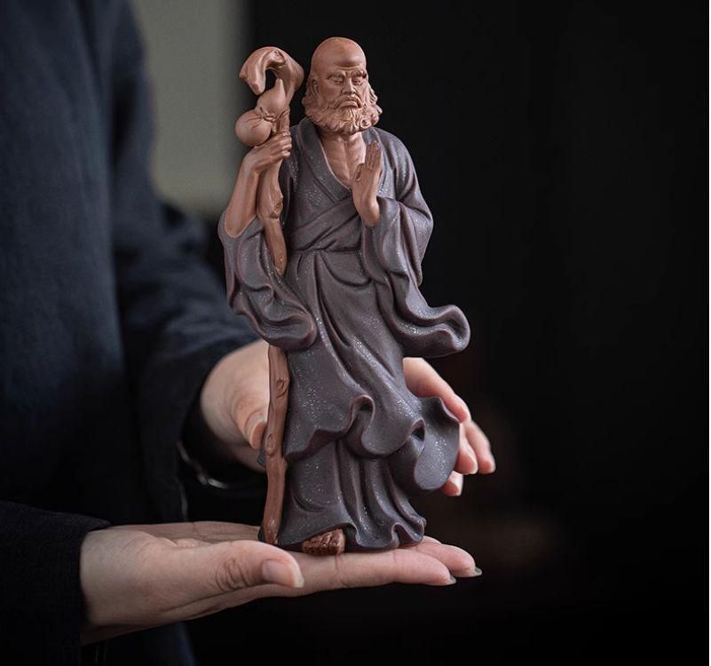 禅意 陶磁 茶道 装飾品 達磨祖師茶寵 茶室茶卓面人 置物 - メルカリ