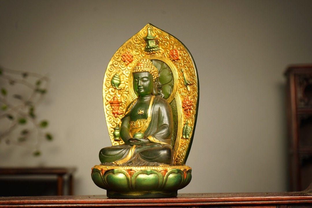 仏教美術 瑠璃金仏 大日如来釈迦牟尼仏 仏像 風水鎮宅 置物