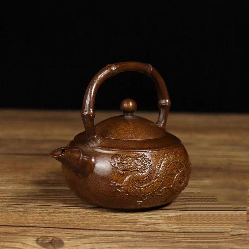 龍鳳提梁壺 茶壺 酒壺 銅壺 工芸物 置物 - メルカリ
