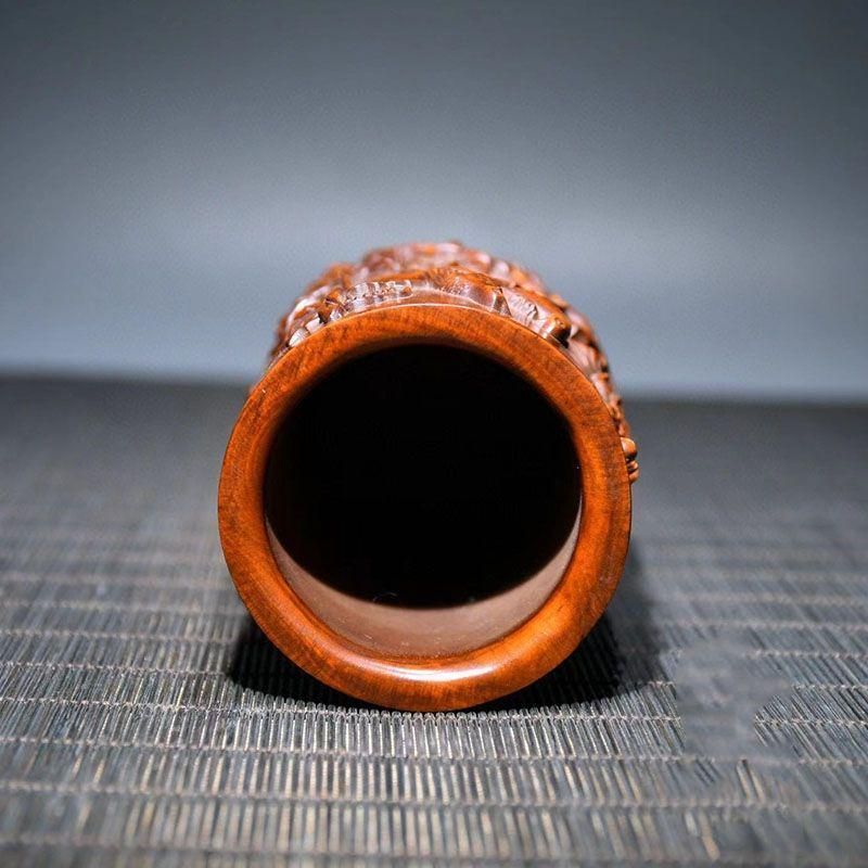 黄楊木 浮彫花鳥 筆筒 筆箱 文房具 置物 - メルカリ