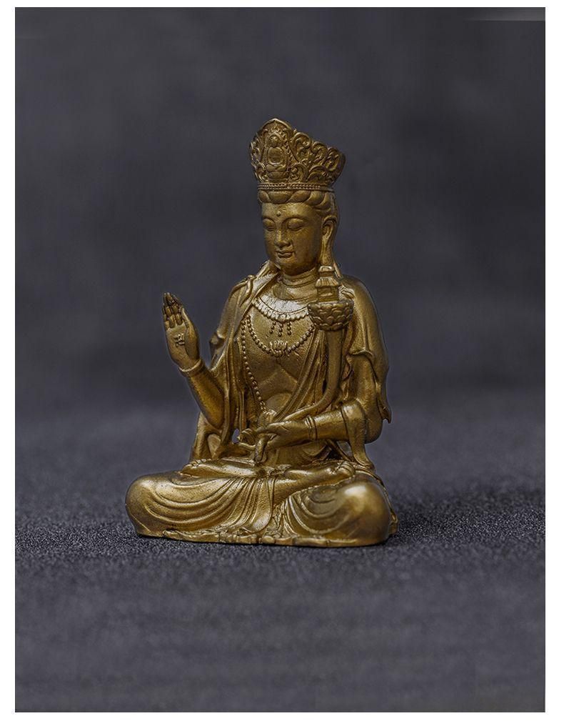 仏教美術 仏像 天冠弥勒菩薩仏像 小仏像 銅製 銅器 - メルカリ