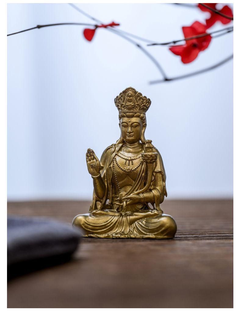 仏教美術 仏像 天冠弥勒菩薩仏像 小仏像 銅製 銅器 - メルカリ