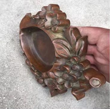 銅器 重工 彫刻 寿桃硯 筆洗 灰皿 文房置物・案頭 工芸品 美術品