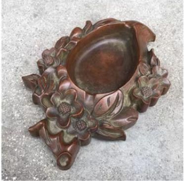 銅器 重工 彫刻 寿桃硯 筆洗 灰皿 文房置物·案頭 工芸品 美術品 銅器 重工 彫刻 寿桃硯 筆洗 灰皿 文房置物・案頭 工芸品 美術品