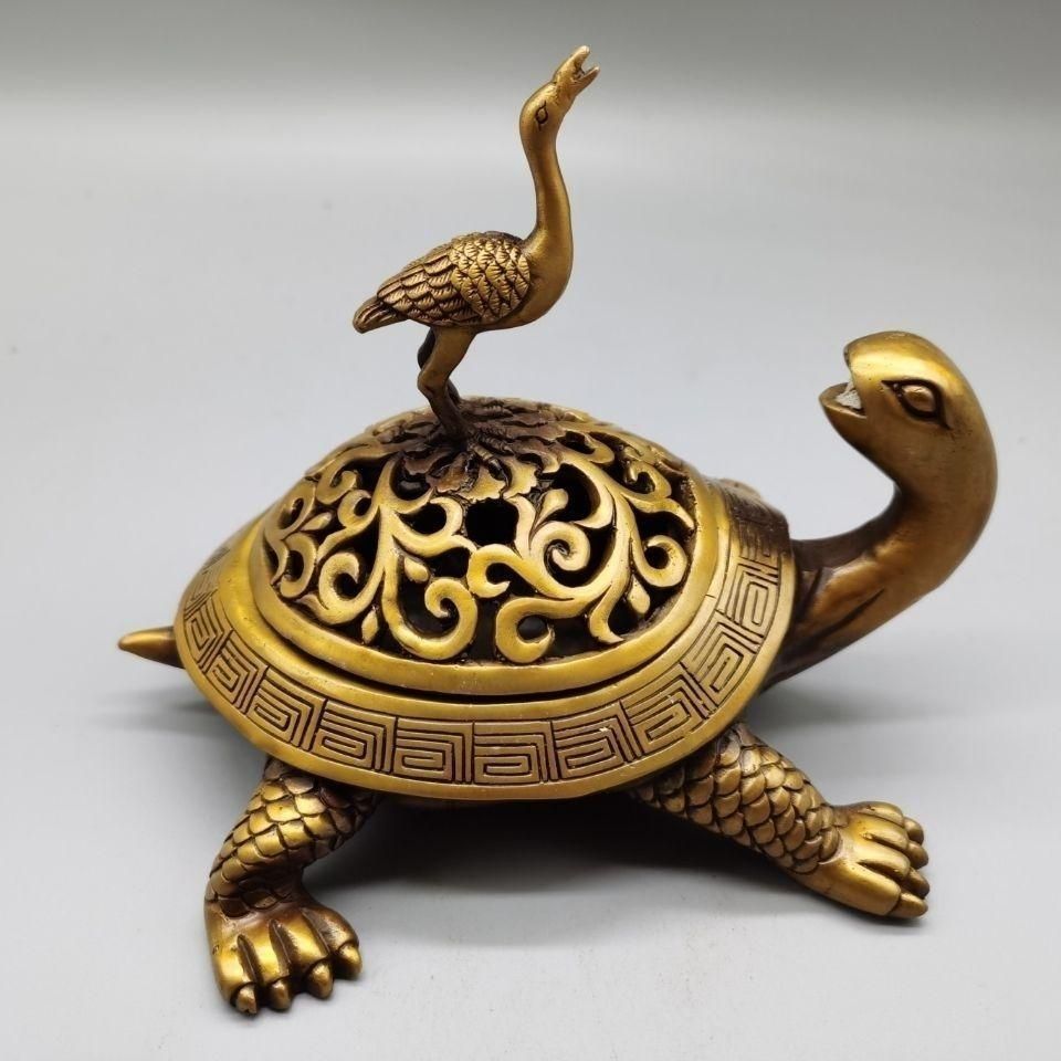 銅器 彫刻 亀鶴香炉 茶道香炉 工芸品 美術品 置物 銅器 彫刻 亀鶴香炉 茶道香炉 工芸品 美術品 置物 - メルカリ