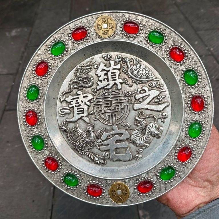 銅 細工 鎮宅之宝 銅皿 銅盤 装飾品 工芸品 美術品 置物 - メルカリ