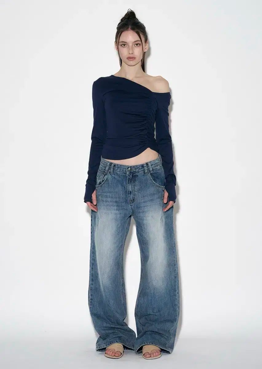 プリーズノーフォロー 25 ダメージ ウォッシュ デニム M