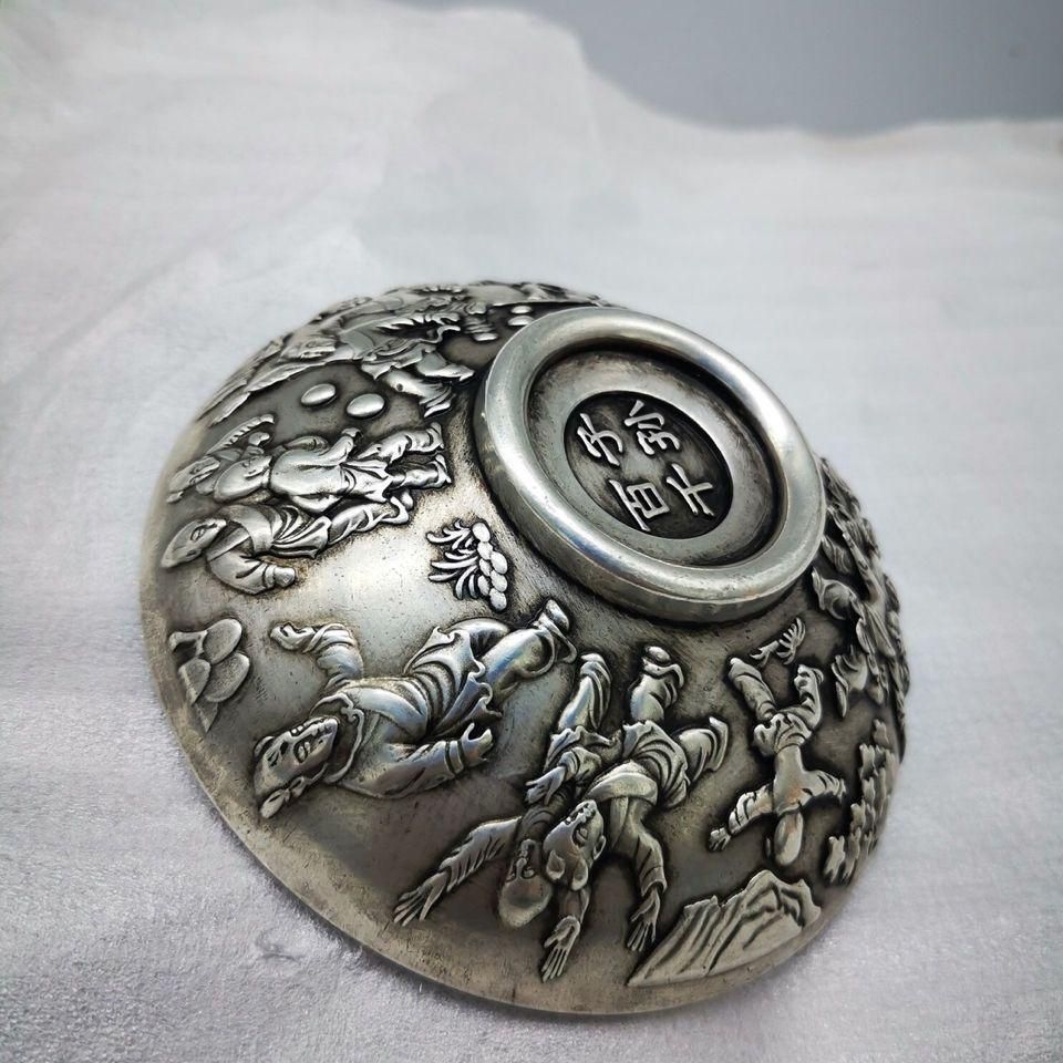 銅 細工 浮彫り百子千孫碗 銅碗 銅器 装飾品 工芸品 美術品 置物