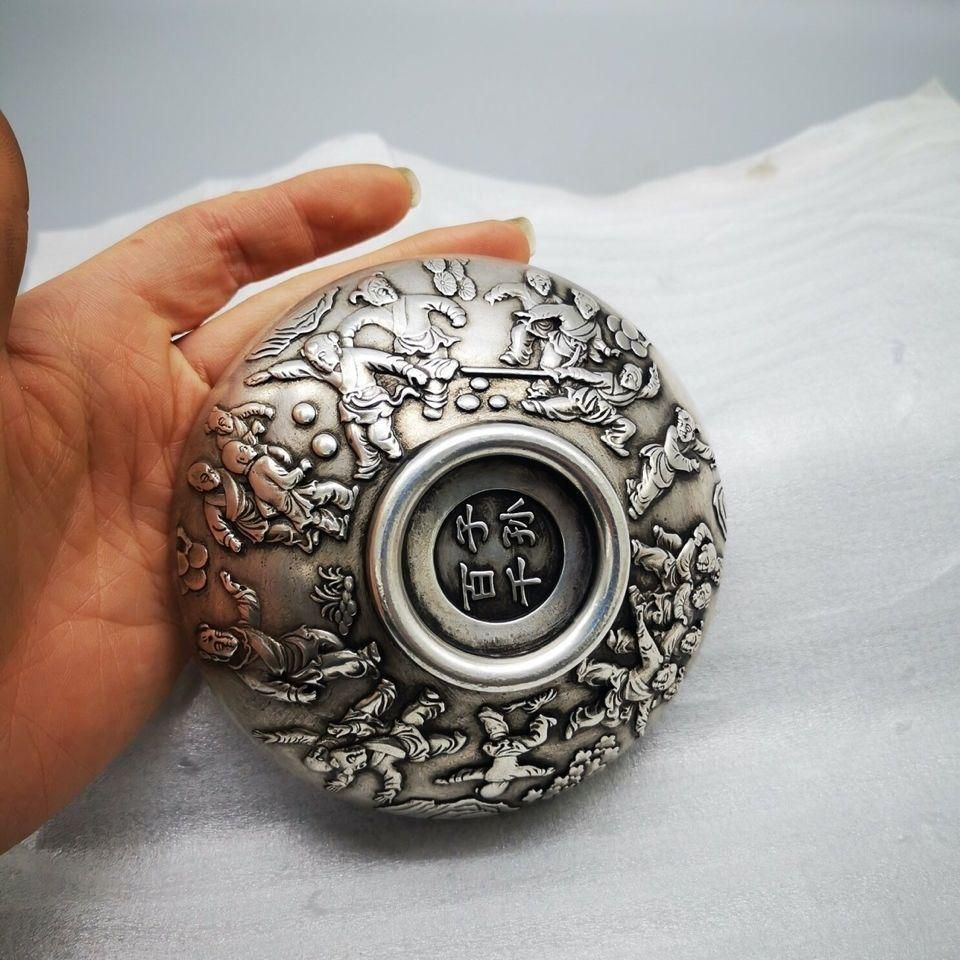 銅 細工 浮彫り百子千孫碗 銅碗 銅器 装飾品 工芸品 美術品 置物