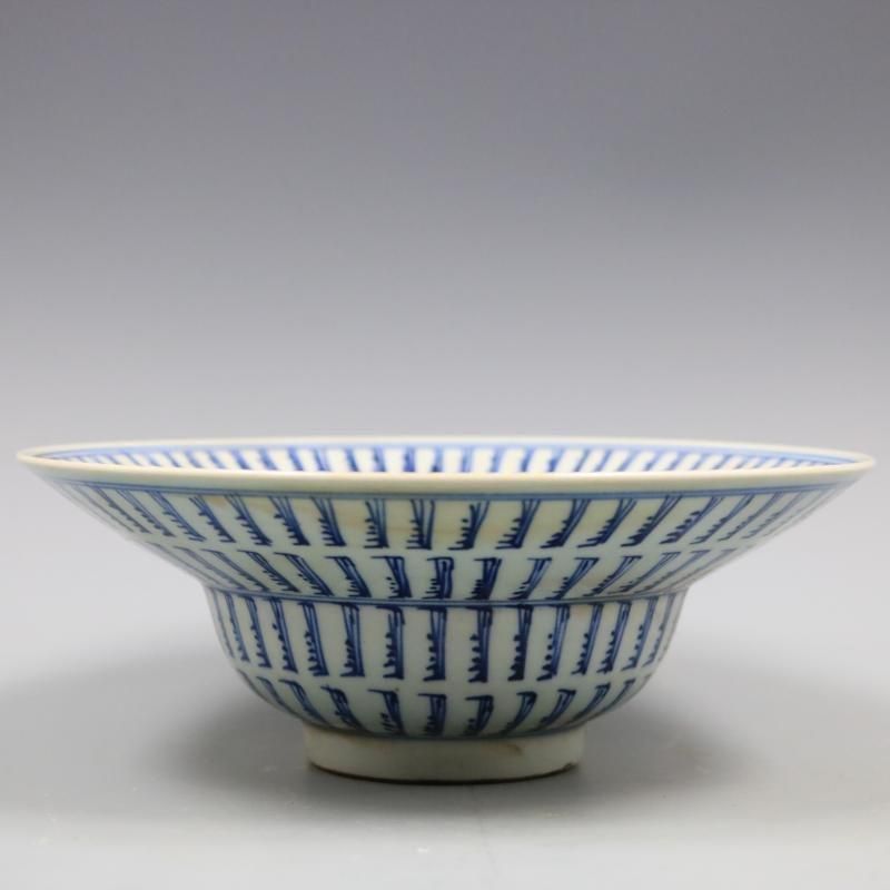 末青花万寿無彊官帽碗 景徳鎮 陶磁器 装飾品 工芸品 美術品 置物