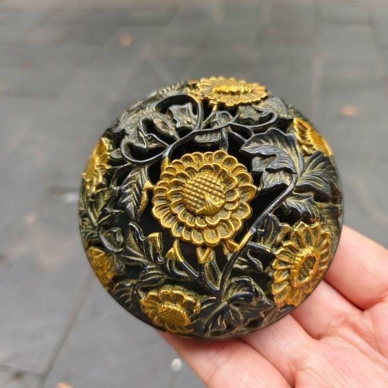 銅器 透かし彫り香炉 花開纏枝檀香炉 香道具 工芸品 美術品 置物