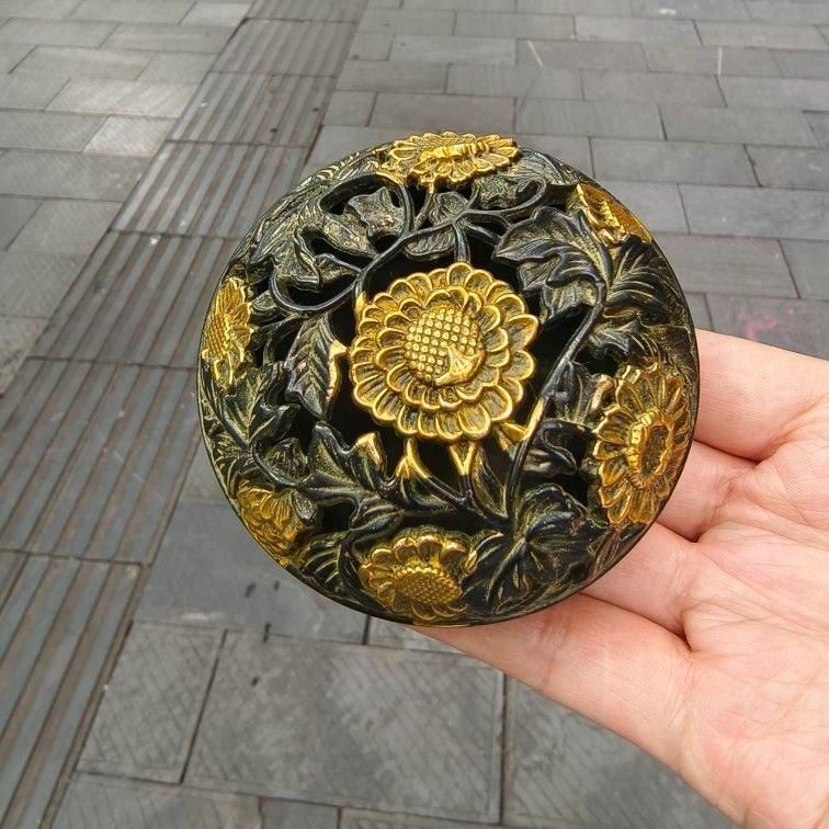 銅器 透かし彫り香炉 花開纏枝檀香炉 香道具 工芸品 美術品 置物