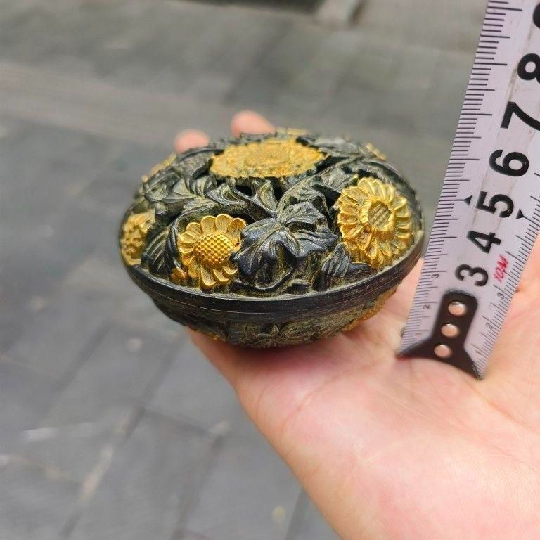 銅器 透かし彫り香炉 花開纏枝檀香炉 香道具 工芸品 美術品 置物