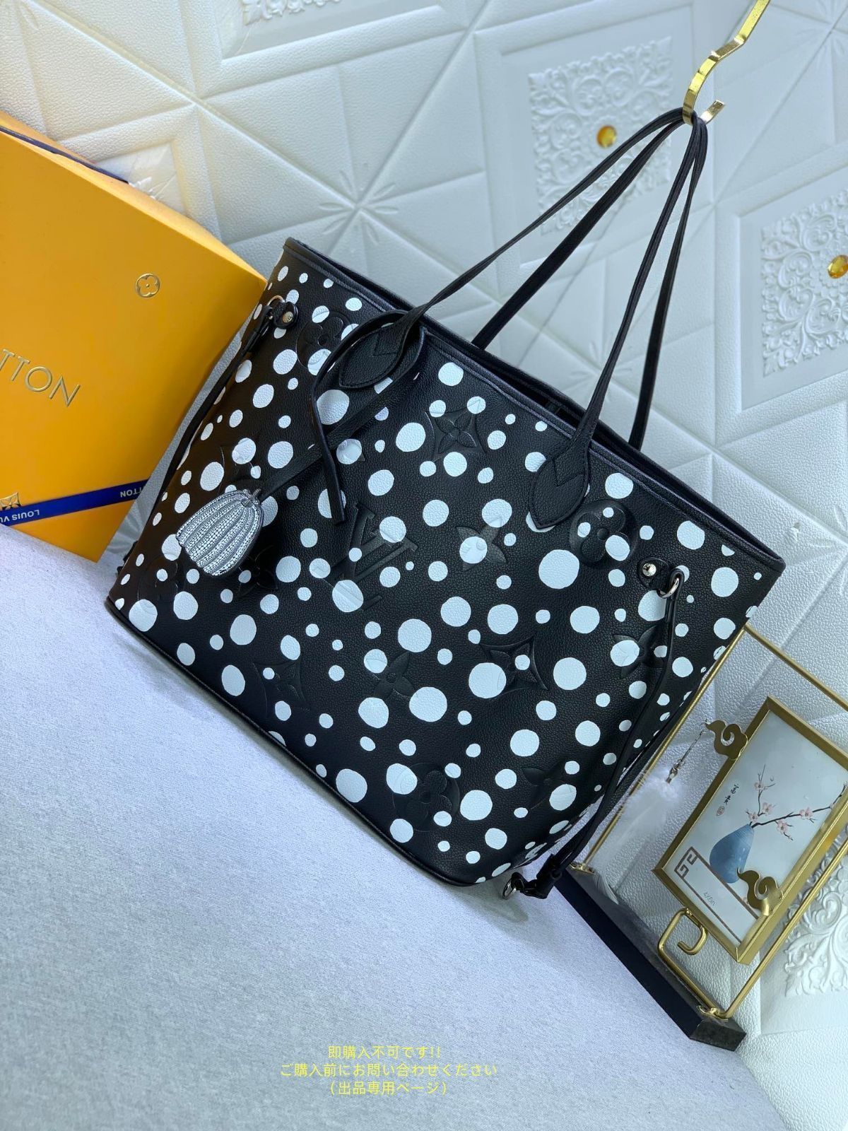  黒 ルイ ヴィトン LOUIS VUITTON トートバッグ アンプラント LV YK ネヴァーフル モノグラム MM レザー 草間彌生 トートバッグ バッグ