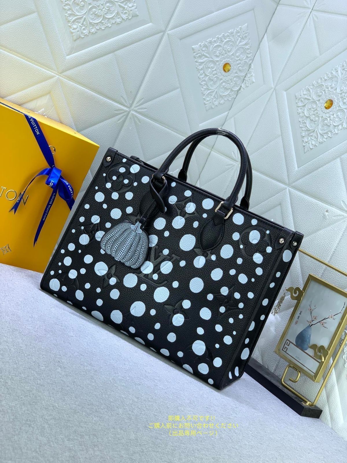 LOUIS VUITTON ルイヴィトン トートバッグ レディース LV×YK オンザゴーMM On the go 草間彌生 インフィニティドット かばん 鞄 M46389