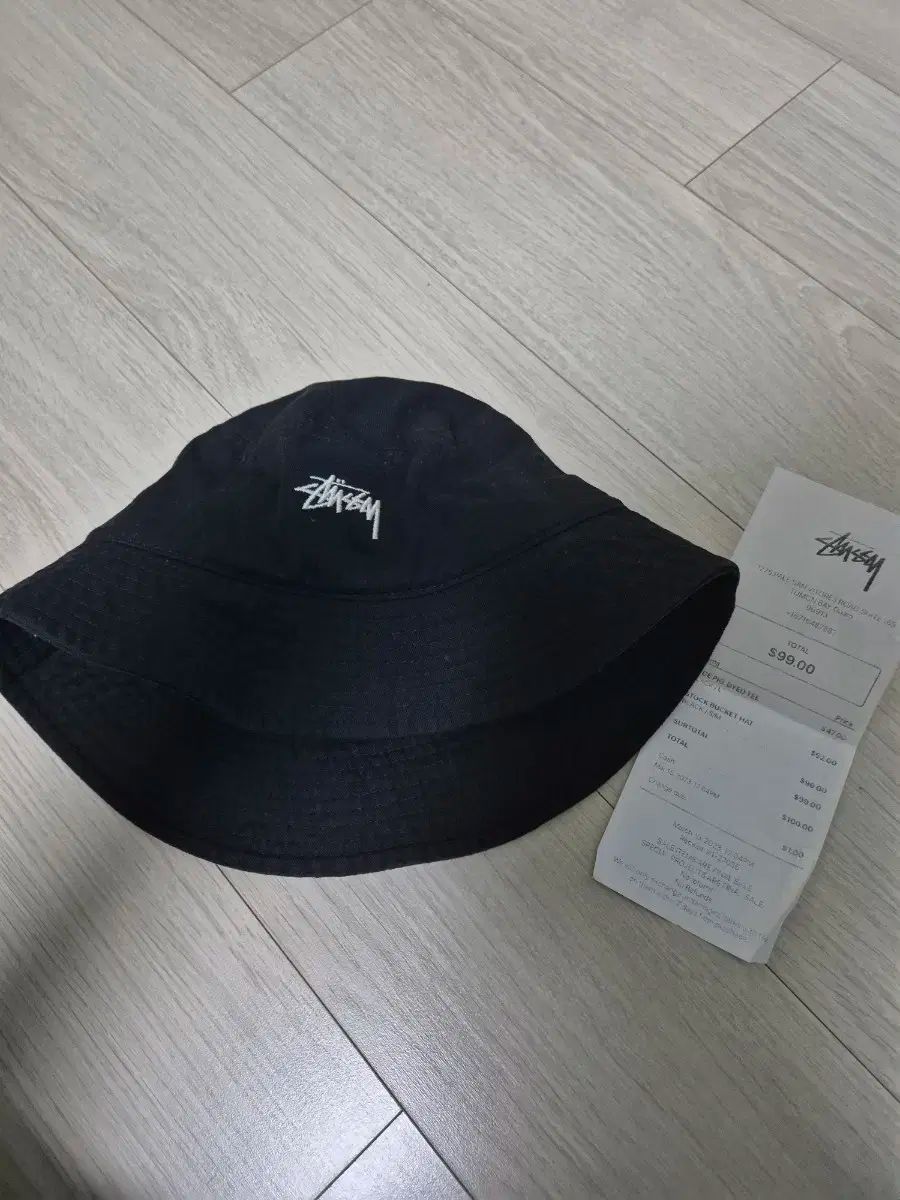 STU ブラック バケットハット S M