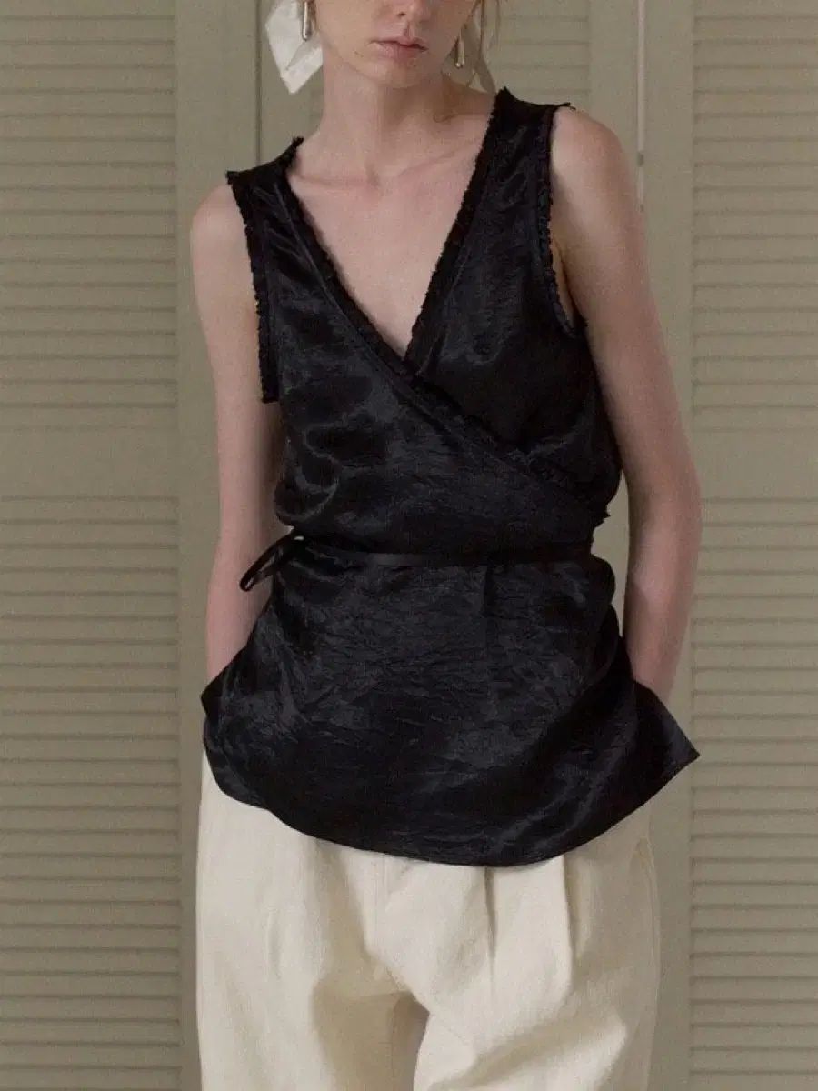 リボン빛 Tipi ブラウス ブラック