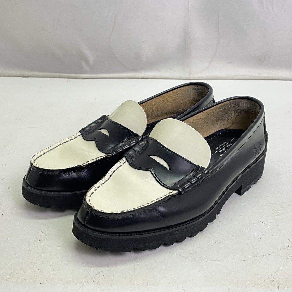 01 w 5670 〇 Kenford ケンフォード COMBI LOAFERS コンビローファー BLACK WHITE 27 5 cm 箱無し CJ 24 C K 005 レザー 品
