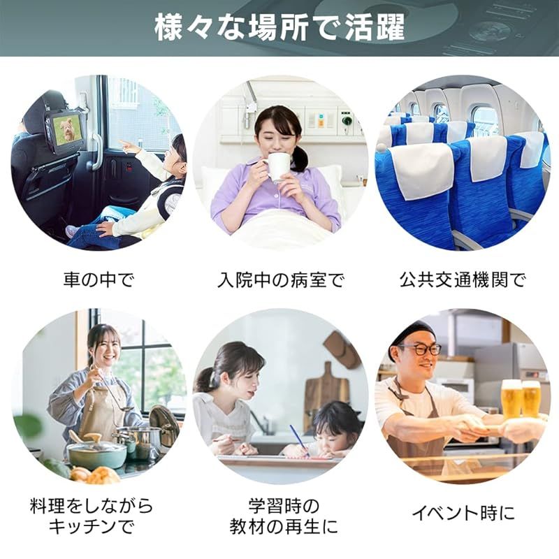  ポータブルDVDプレイヤー 10インチ 1024 x 600 CDプレイヤー 車載ホルダー付き 持ち運び USB 車載DVDプレイヤー CPRM対応 180°回転 約3時間連続再生 SDカード USB対応 FV P 1013 W ホワイト ポータブルプレーヤー プレーヤー