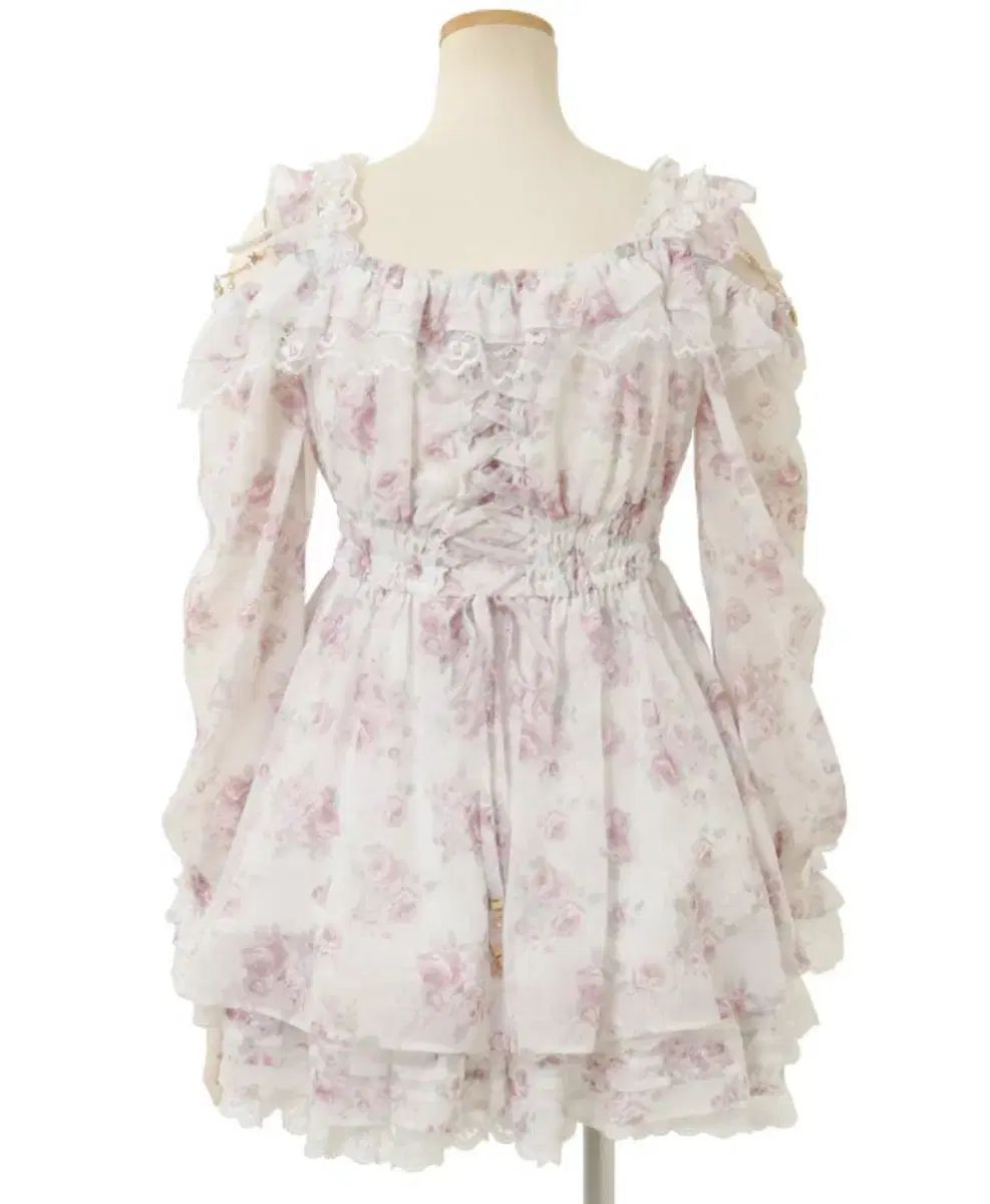 リズリサ ローズ リボン シフォン セットアップ 白 量産型地雷系姫ギャルロリータ