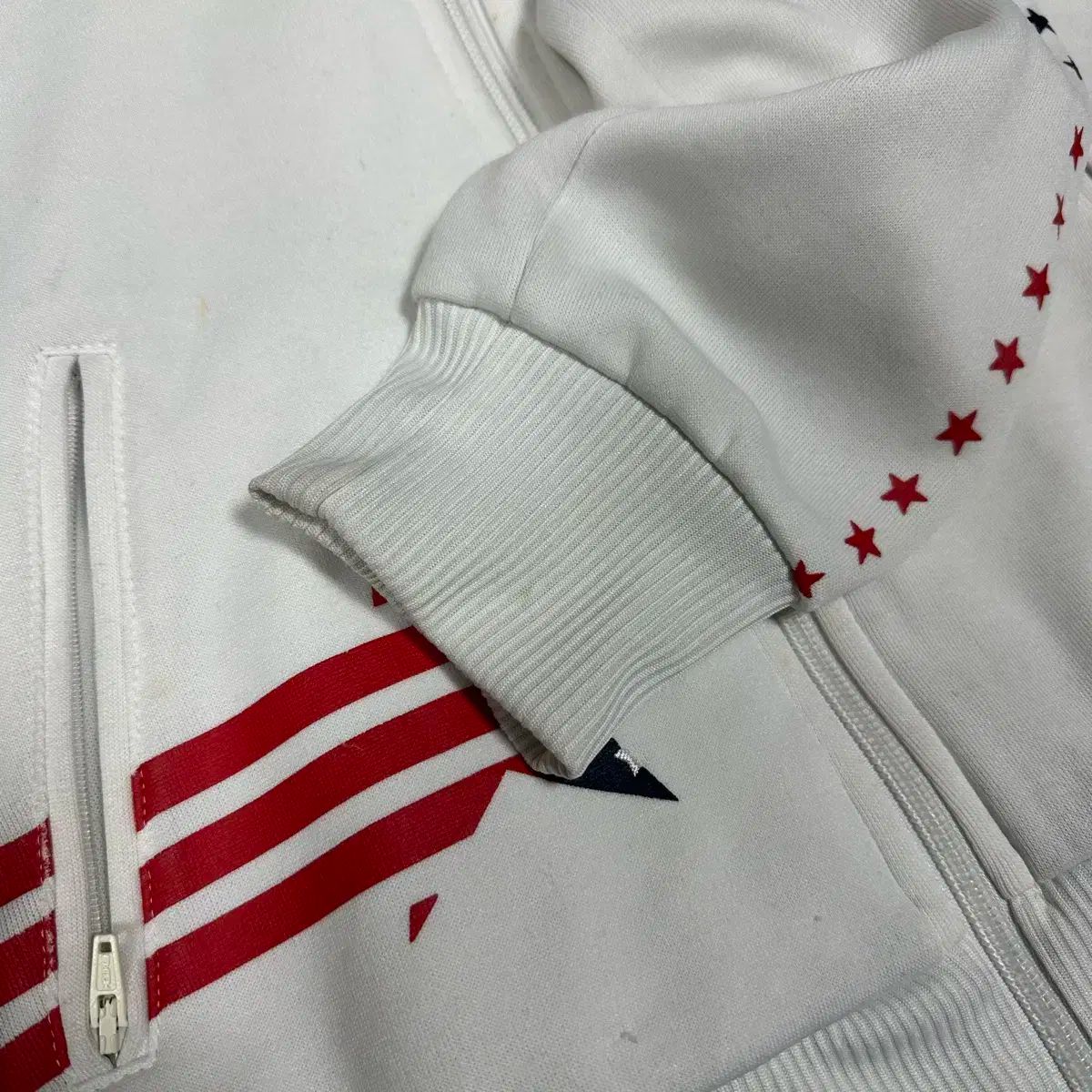  即配 アディダス 白 星条旗 USA フード ジップアップ 物 パーカー トップス