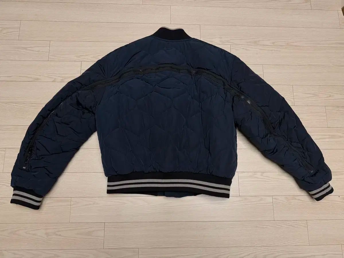 XL ドリス ヴァン ノッテン キルト バッグジッパー ブルゾン ジャケット ネイビー