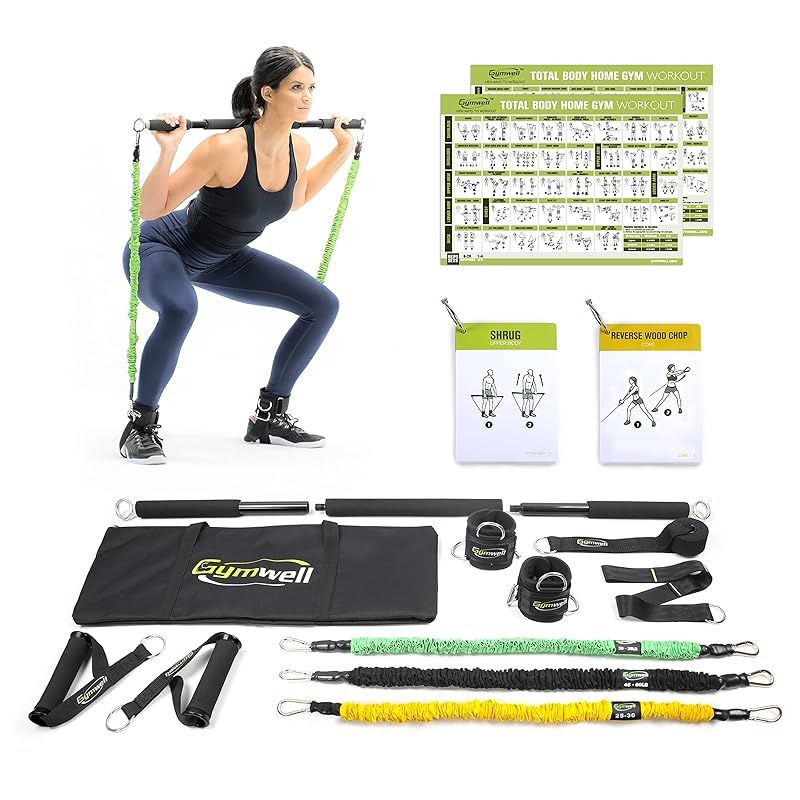 彡Gymwell トレーニングチューブ ポータブルホームジム筋トレ チューブセット エクササイズバンド