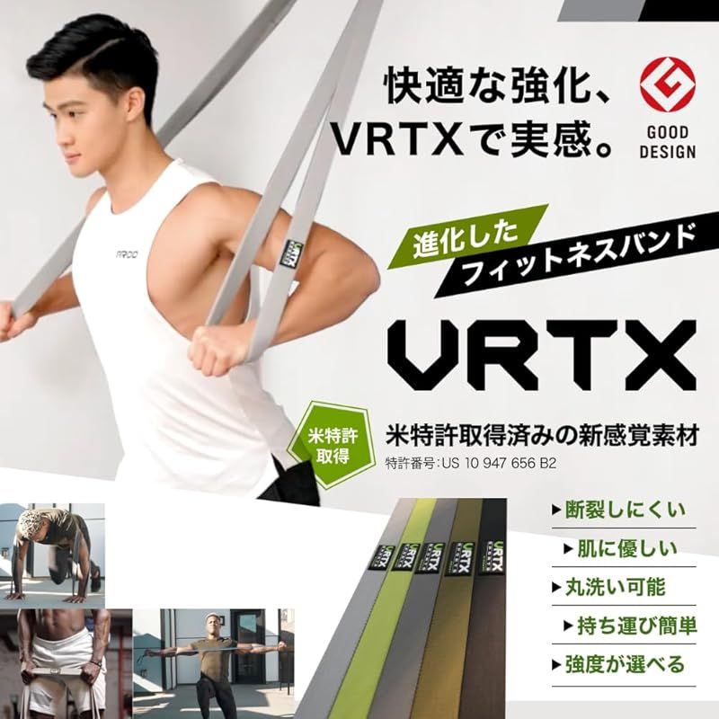 彡VRTX フィットネスバンド 切れにくい 肌に優しい 丸洗い 高強度 懸垂補助 HEAVY 4番