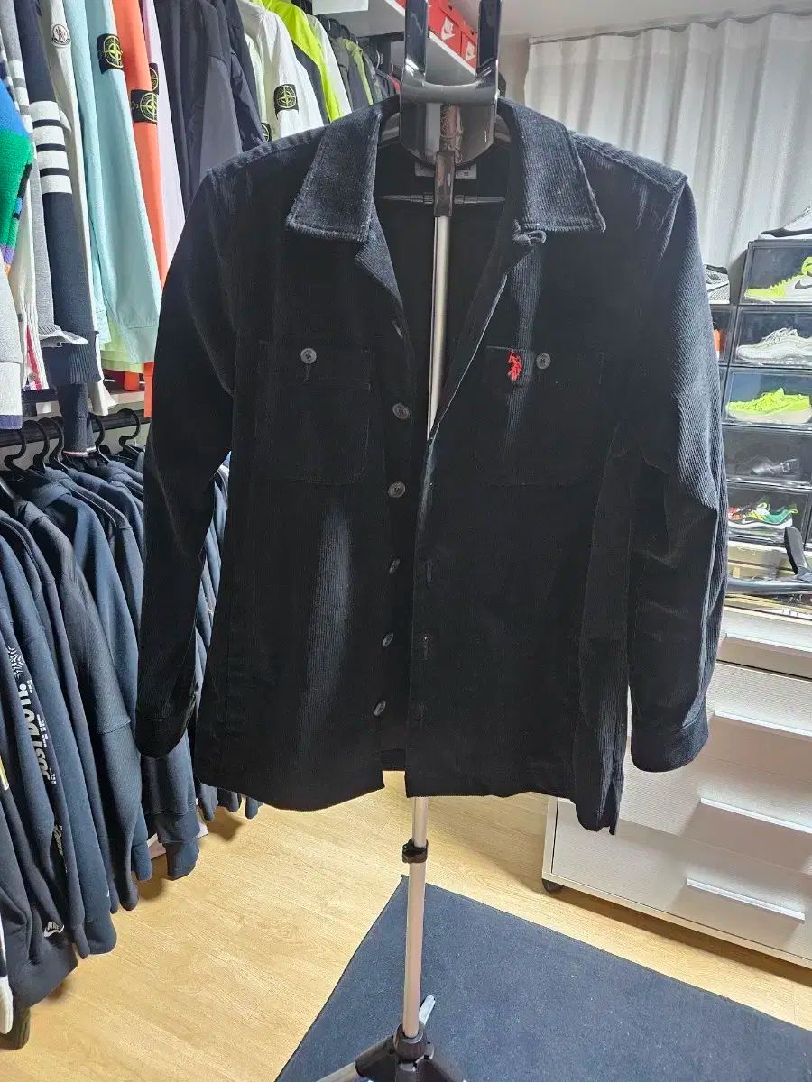 ポロ アセン メンズ ブラック コーデュロイ アウター ジャケット