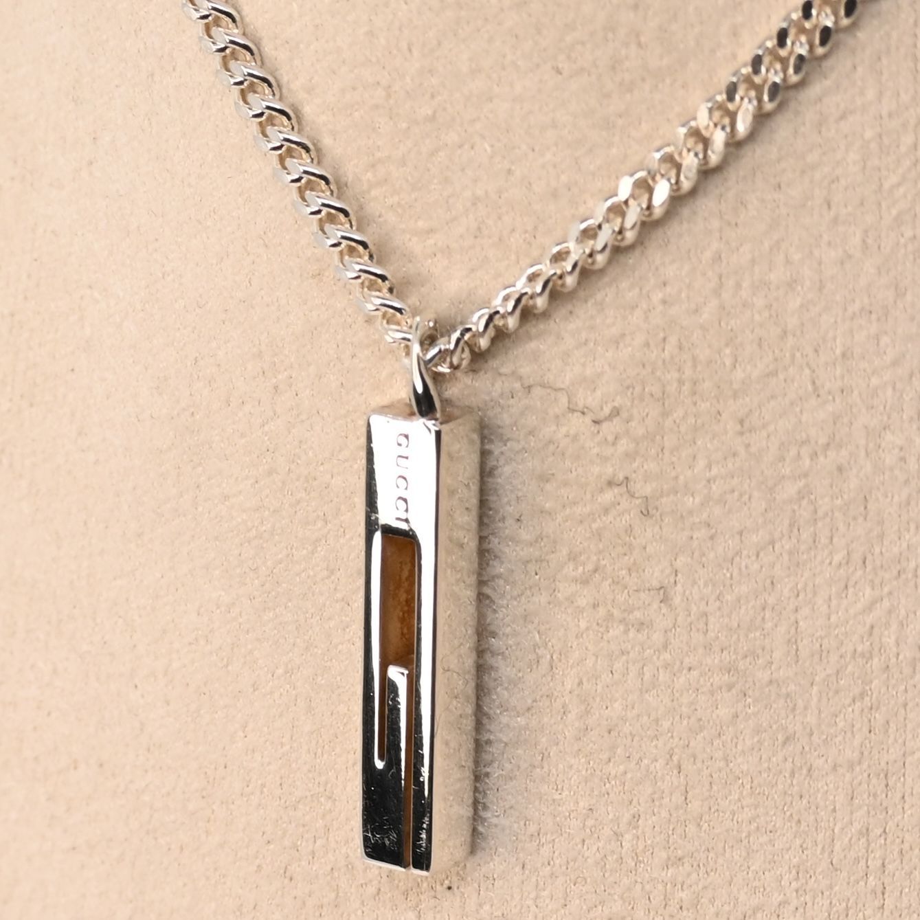 研磨済 GUCCI シルバー プレート ネックレス 長さ50cm Ag925 グッチ